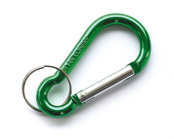 Aluminium sleutelhanger groen 60 mm met ring